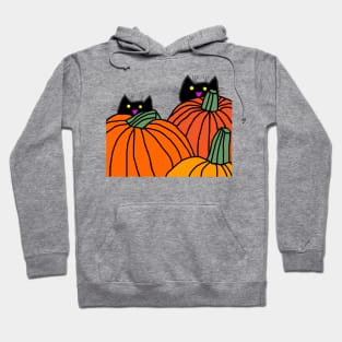 Two Cats in the Pumpkin Patch Hoodie